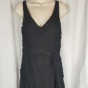 Jouani silk dress size 4 black beaded sequin trim